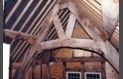 The old cruck frame in the drawing room